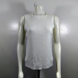 Croft & Barrow White Sleeveless Sweater